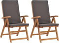Divano HGKMBRY, Sedie da giardino 2 pezzi con cuscini in legno massello teak di colore grigio, schienale regolabile e spessi cuscini imbottiti