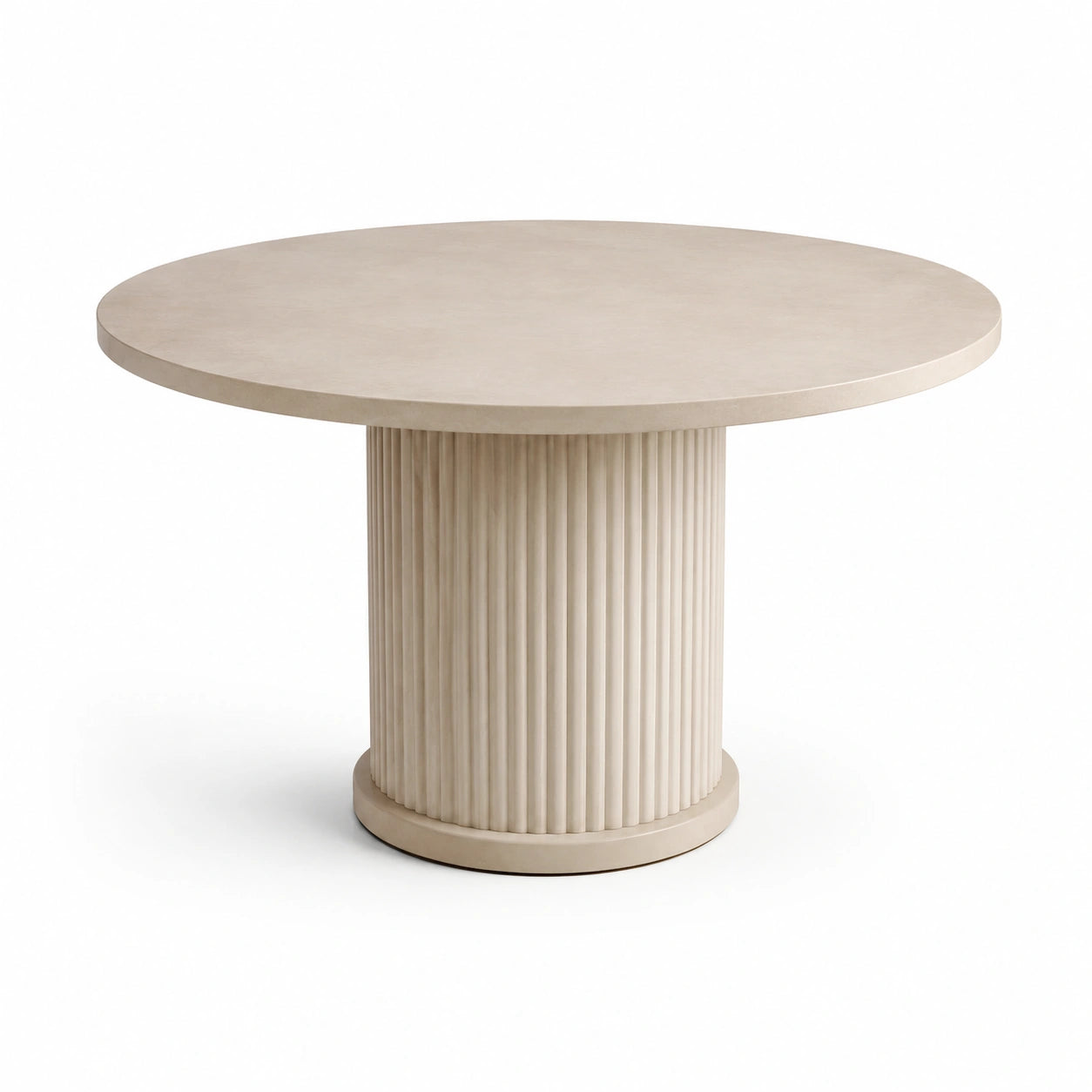 Tavolo da pranzo rotondo in legno beige 120 cm