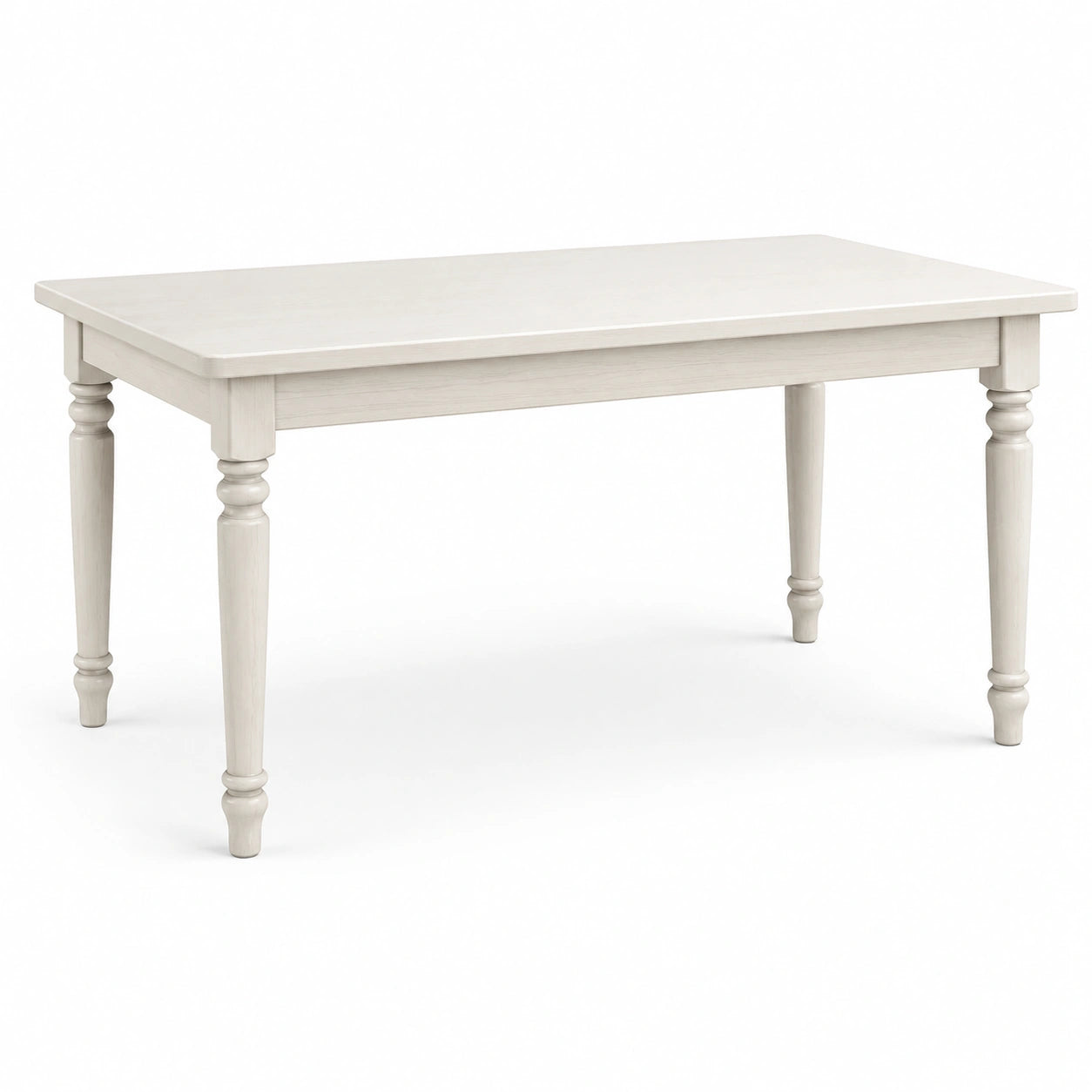 Tavolo da pranzo rettangolare in legno bianco verniciato 150x90x75 cm
