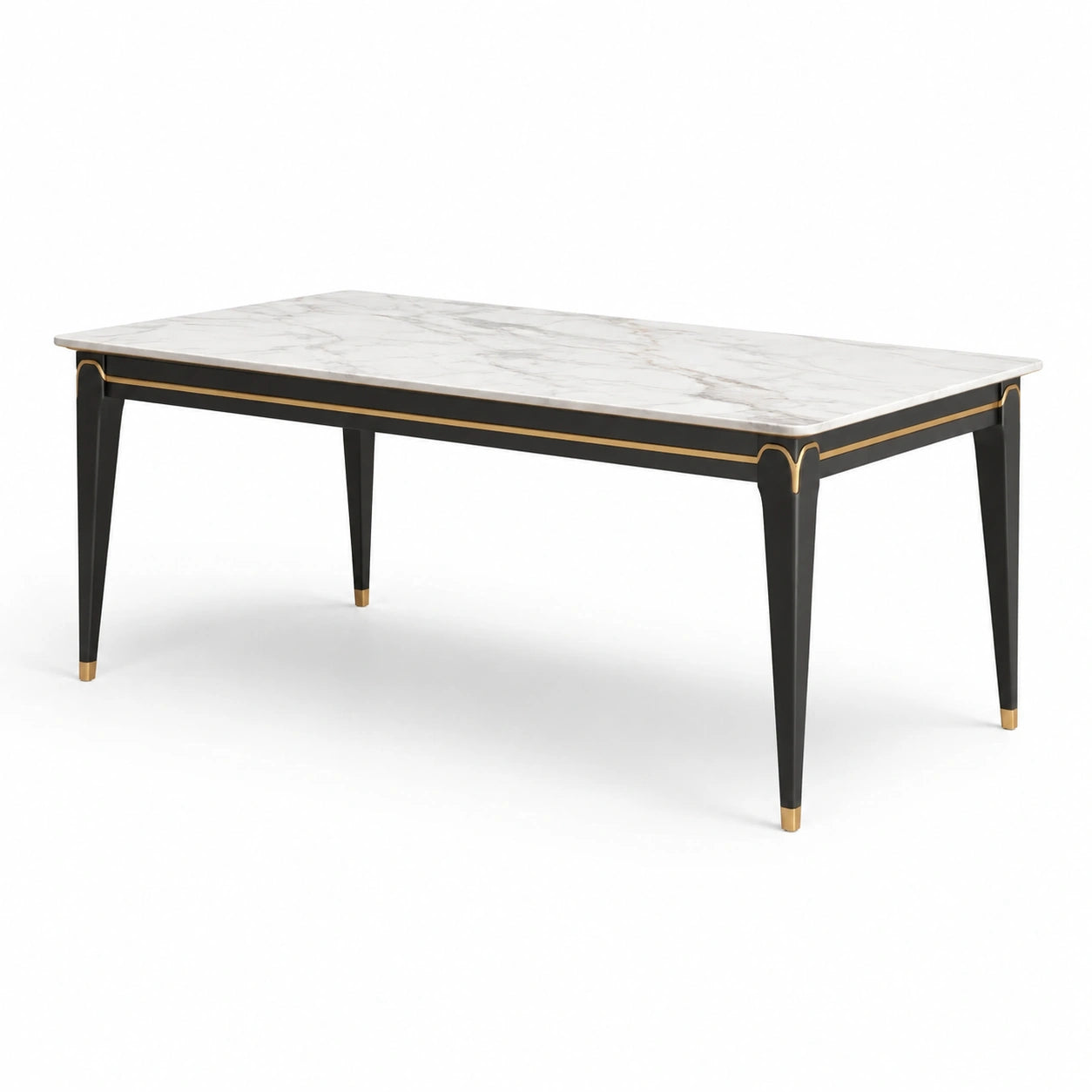 Tavolo da pranzo in marmo con gambe metalliche