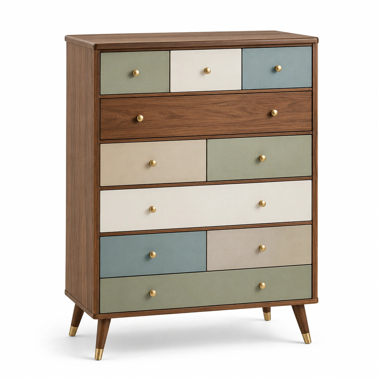 Cassettiera in Legno con 8 Cassetti Multicolore
