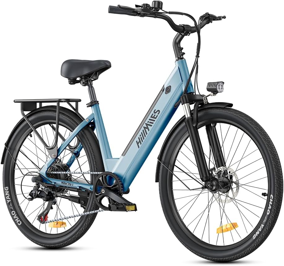 Bicicletta elettrica HillMiles IP65, Elettrica Per Adulti Da 26', 7 Velocità Bicicletta Elettrica da 36 V 13 Ah Batteria Rimovibile, 25km/h &
