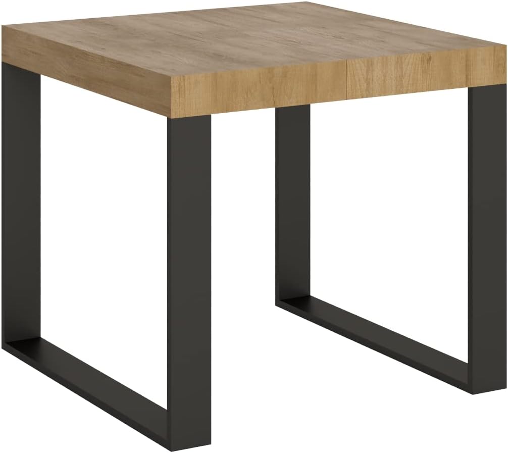 Tavolo da pranzo Itamoby, Tavolo Tecno Allungabile Quercia Natura 90x90 allungato 246