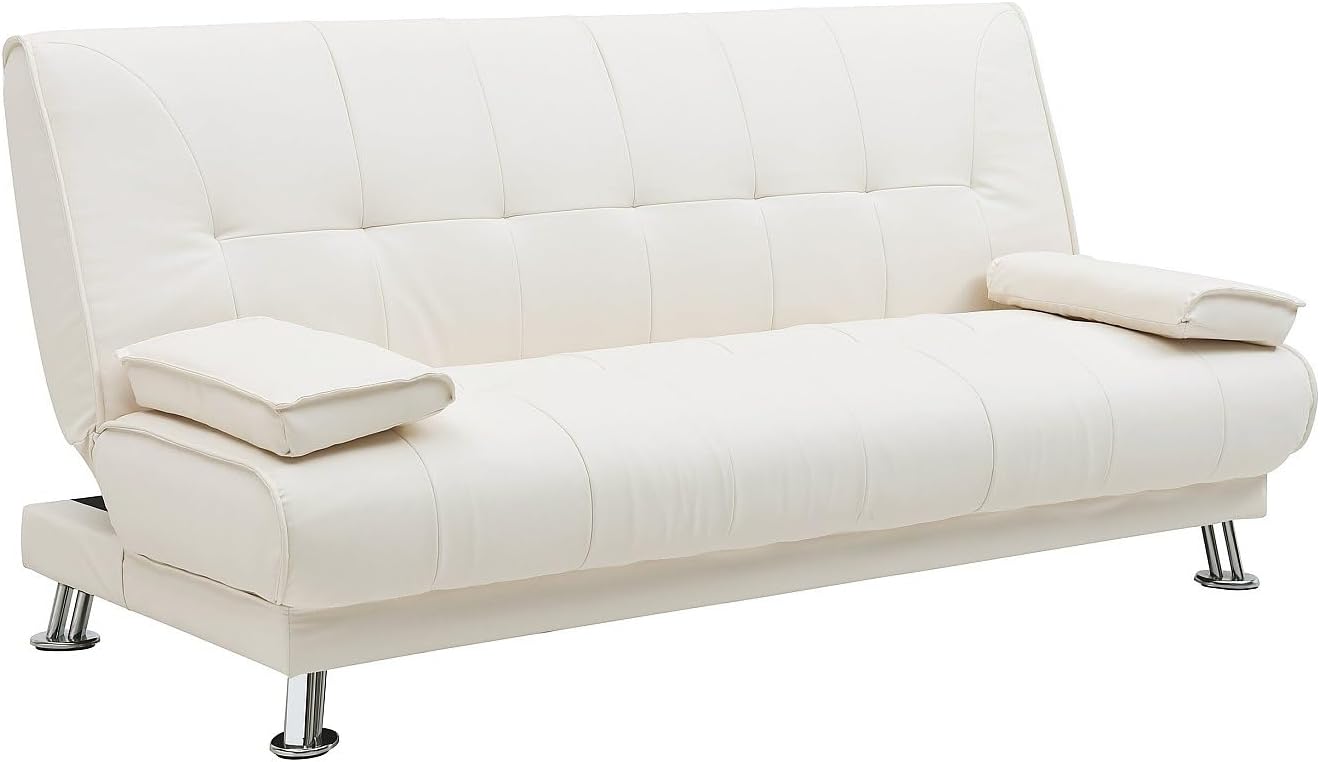 Divano Vente-unique, letto clic clac in similpelle Bianco