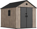 Casetta da giardino Hoggar by Okoru O60, Casetta in resina giardino 6,41 m2 Oak O60, Pavimento incluso, Finestra laterale, Effetto legno Premium