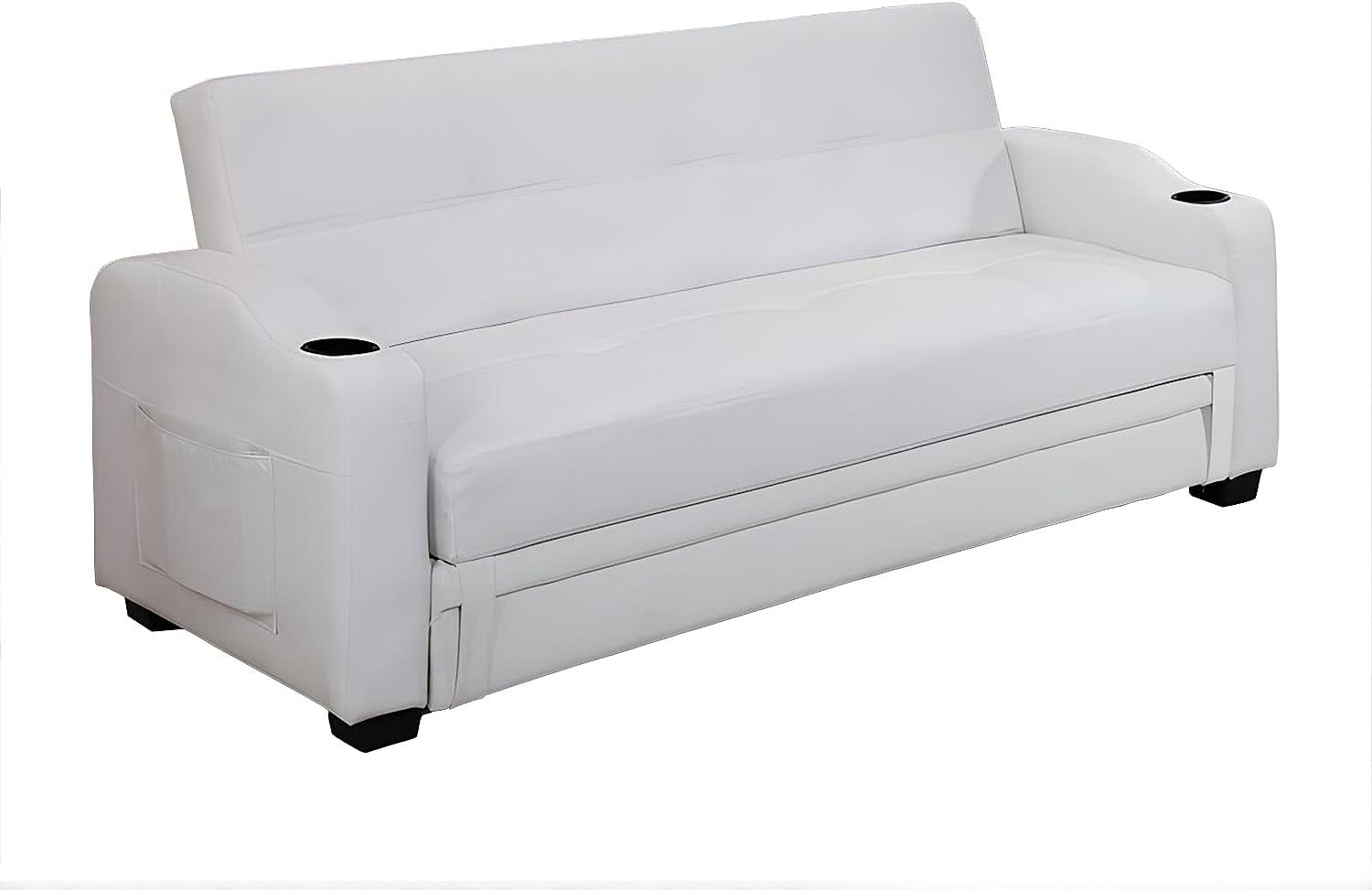 Divano Vente-unique, in similpelle Bianco