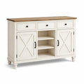 Credenza in legno di pino bianco con ante e cassetti 90x120x40 cm