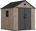Casetta da giardino Hoggar by Okoru O50, Casetta in resina giardino 5,02 m2 Oak O50, Pavimento incluso, Finestra laterale, Effetto legno Premium
