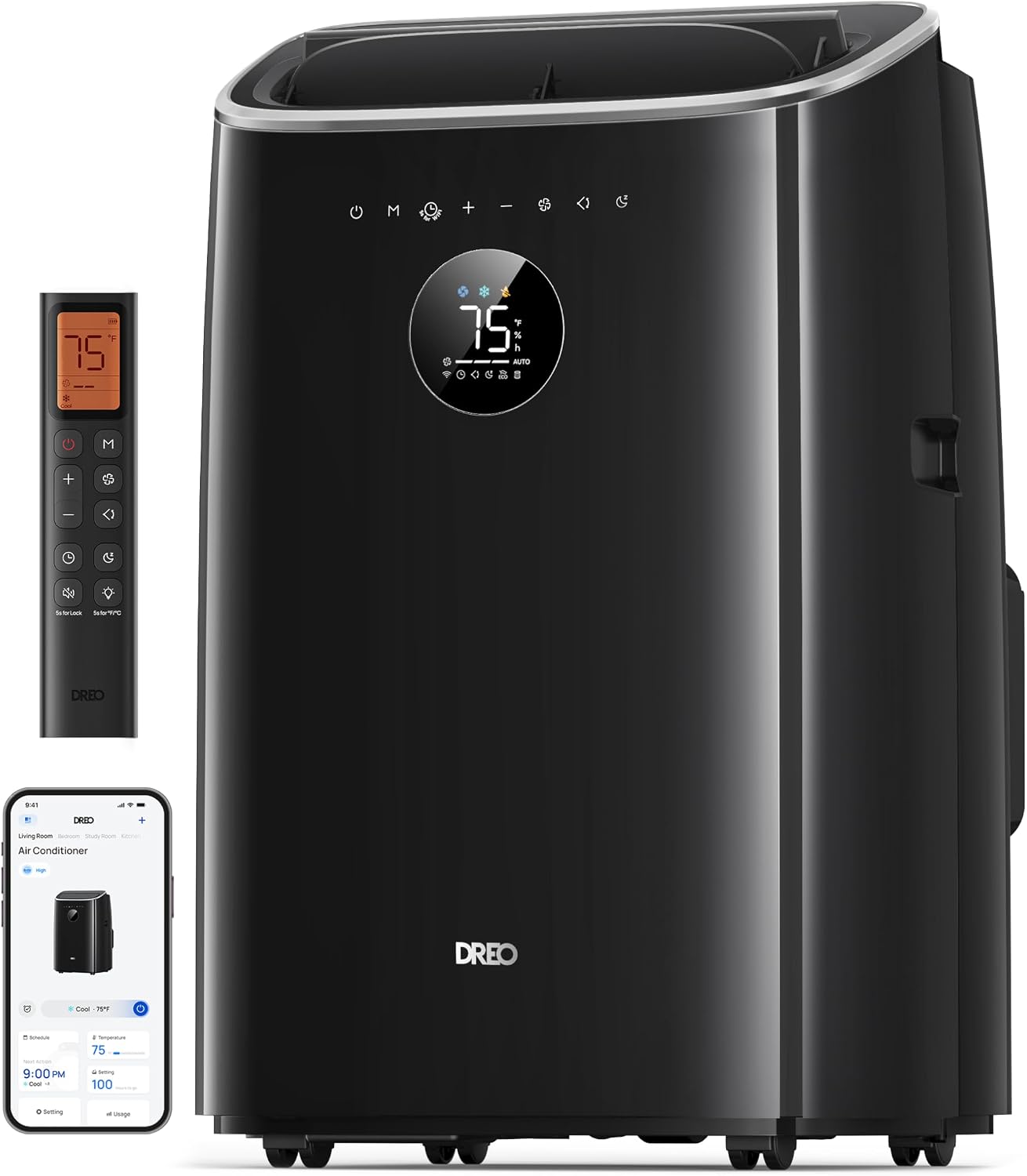 Condizionatore portatile DREO AC318S, portatile 7500 BTU 3-in-1 raffreddamento/ventilazione/deumidificazione, silenzioso per camera e ufficio