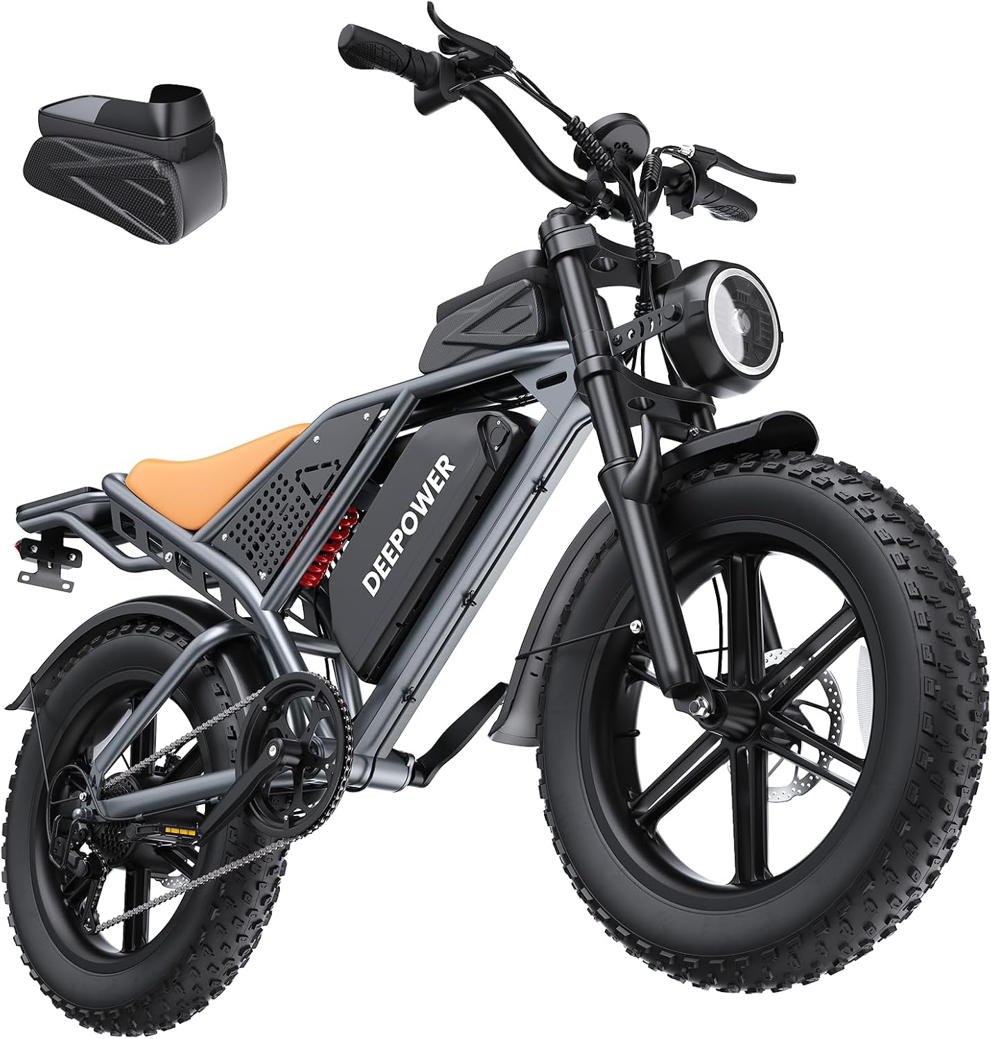 Fat bike elettriche DEEPOWER 110-250KM 25KM, Bici Elettrica, Batteria Rimovibile 48 V 20 Ah/35 Ah/60 Ah, Velocità Massima 25KM/H, MTB Elettrica