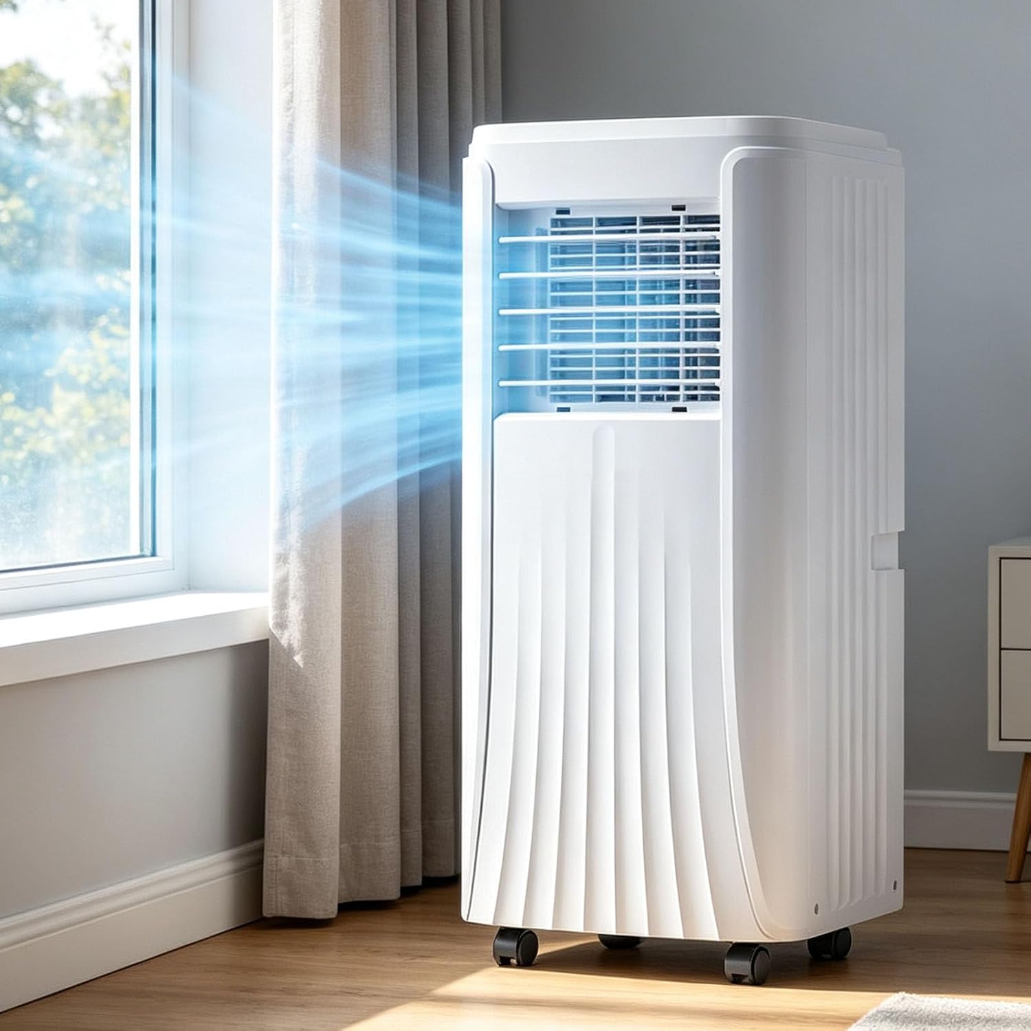Climatizzatore ZXSYYDS 12000BUT, Portatile 9000/12.000 BTU, Unità 3-in-1 (Raffrescatore E Deumidificatore) per Ambienti Fino a 20 M2, Oscillazione
