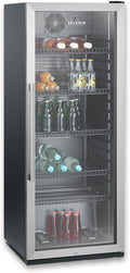 Severin FKS 8841 mini frigorifero, 272 Lattine, Porta in Vetro, Serratura Integrata, Temp. 0-10°C, Luce LED, Classe C, Uso Commerciale