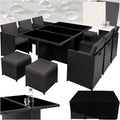 Set tavolo e sedie tectake, di Mobili da Giardino Poli Rattan, Alluminio, 1 Tavolo 4 Sgabelli, Involucro Protettivo, Viti In Acciaio Inox