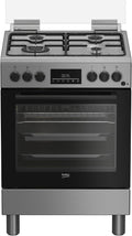 Cucina a libera installazione Beko FBE62310GX, Cucina a gas con forno elettrico, n° 4 fuochi, 60x60 cm