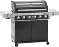 Barbecue a gas RÖSLE G6-S, stazione BBQ VIDERO G6-S, barbecue con 6 bruciatori in acciaio inox, extra: primezone e bruciatore laterale, tavolini