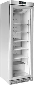 Congelatore verticale METRO Professional GSC240N, acciaio inox/vetro, 59.5 x 64 x 188.5 cm, raffreddamento ad aria, con serratura