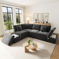 Divano Trdlpyn, con Pouf Contenitore Mobile e Porte USB/Type-C, Letto Estraibile con funzione letto, Tessuto Ciniglia, Reversibile