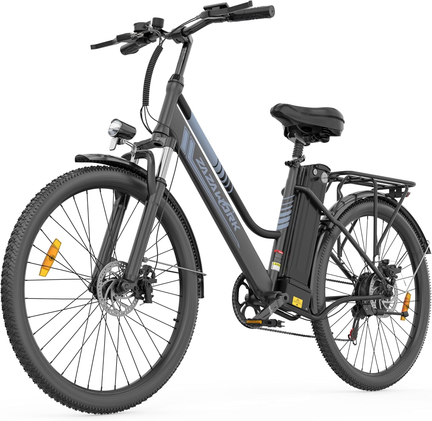 Bicicletta elettrica ZAZAWORK, Elettrica Uomo Donna 26 Pollici, E-Bike City con Motore 250 W e Batteria 36 V 20 Ah, Autonomia 120km, Cambio 7