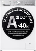 LG F4R9009TPWC lavatrice, 9 kg Classe A -40%, Carica Frontale Serie R9, 1400 Giri, TurboWash 360, Lavaggio a Vapore con Antipiega