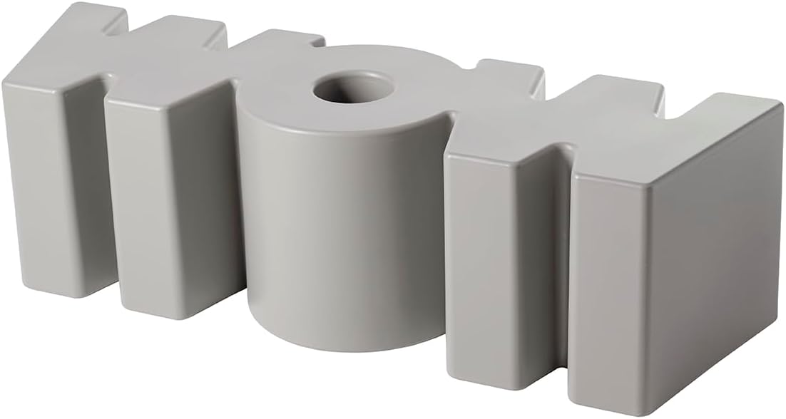 Panchina Slide, Seduta Interno Esterno in Polietilene Resistente UV, Colore Grigio Chiaro per Giardino Terrazzo Living Made in Italy