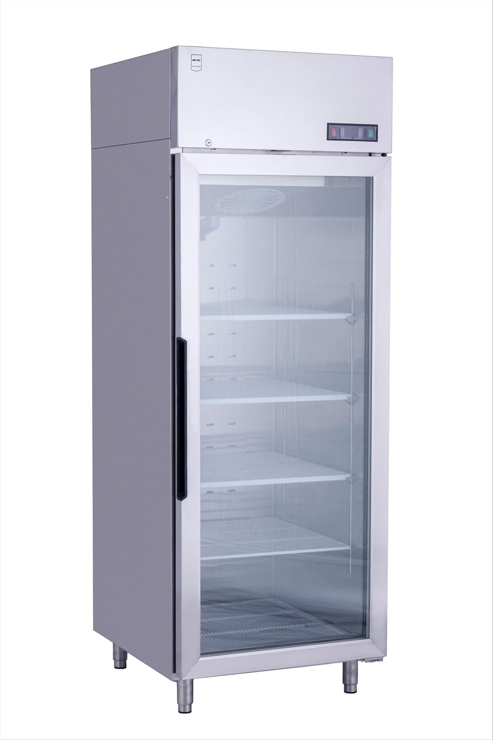 Armadio METRO Professional GFR2700G, Congelatore con Porta in Vetro, 5 Ripiani, Illuminazione LED, Serratura, Piedini Regolabili