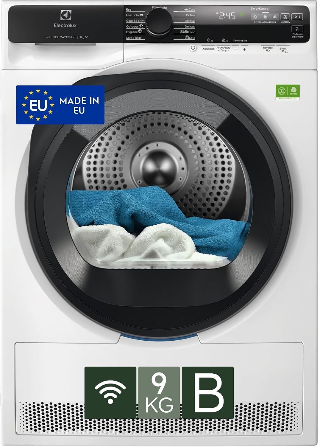 Electrolux EW7H59B asciugatrice a pompa di calore, 9 kg Classe B, CAPACITÀ 9 kg