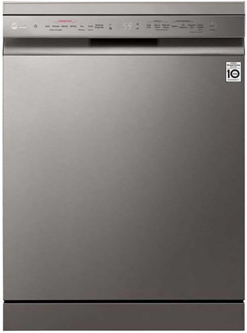 LG DF365FPS lavastoviglie, 14 coperti, Sistema QuadWash a 4 Bracci Irroratori, Vapore TrueSteam, Apertura Automatica della Porta, 3° Cestello