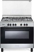 De'Longhi FMX 96 piano cottura, Cucina a Gas 5 Fuochi con orno Elettrico 90x60, colore Inox