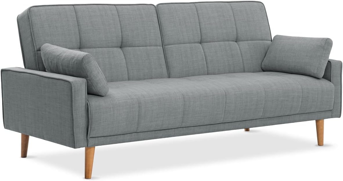 Divano EVERGREENWEB MATERASSI & BEDS, in Letto una Piazza e Mezza con 2 Cuscini GRATIS, Doppio Schienale Reclinabile 3 livelli, Tessuto Imbottito
