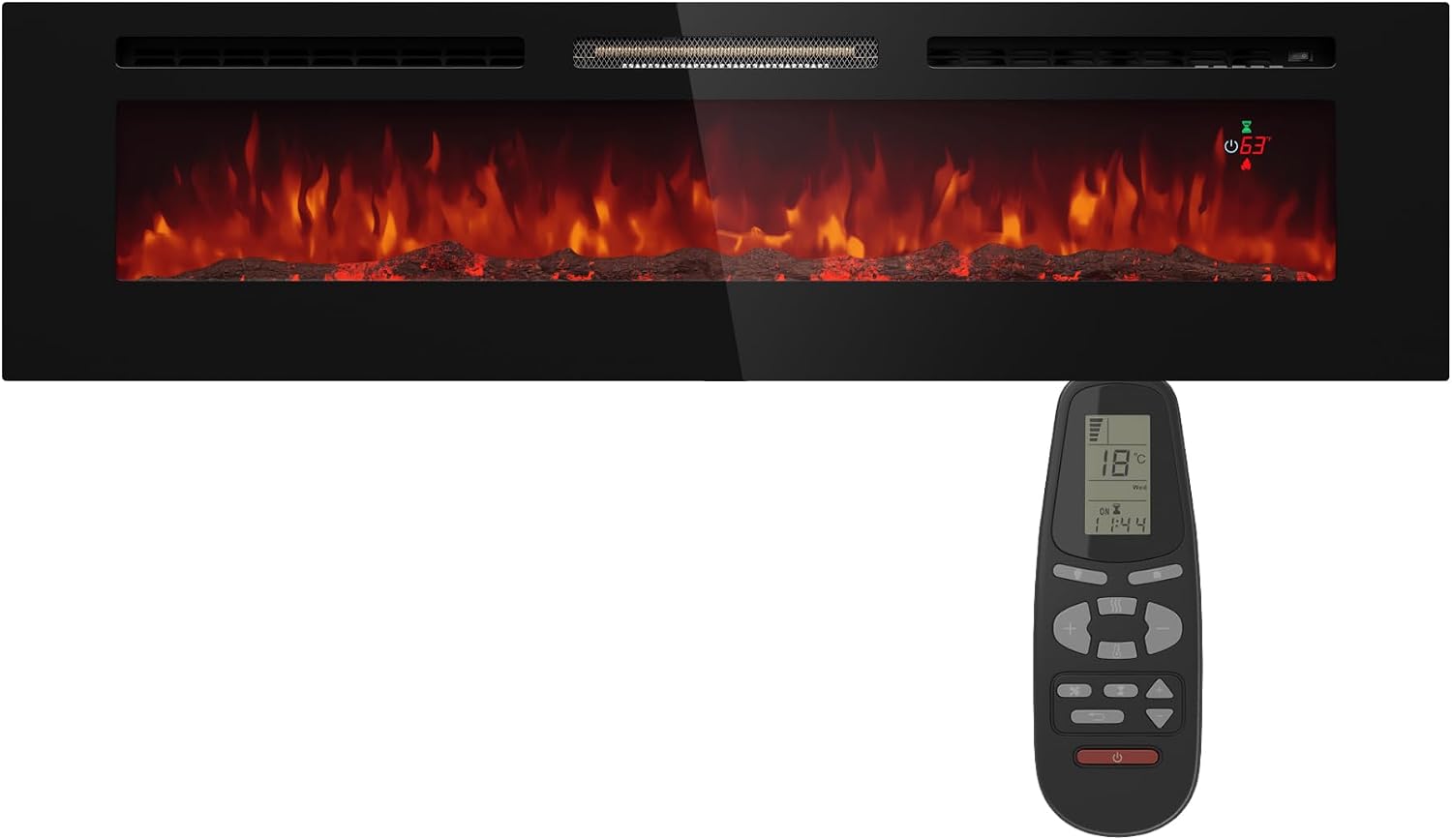 Caminetto elettrico KLARSTEIN, Camino decorativo con fiamme LED, camino elettrico con riscaldamento ed effetto fiamma, elettrico da 1800 W
