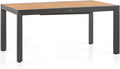 Tavolo Brigros, da Giardino Allungabile Olbia in Alluminio con Top in Legno di Eucalipto per Arredo Esterno, 160/240x100x75 cm