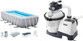 Filtri Intex 26792NP, Piscina Fuori Terra Prisma Frame Rettangolare, Pompa Filtro 3785 L/h & 26644, Pompa Filtro a Sabbia Krystal Clear
