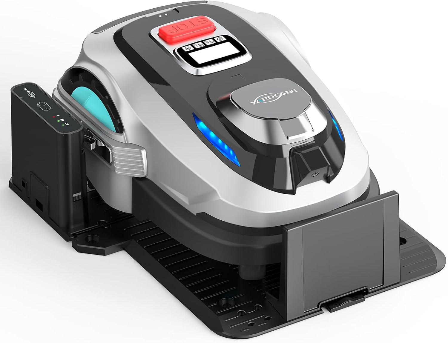 Robot tagliaerba YARDCARE N1600PRO, senza filo perimetrale, fino a 1600 m2, navigazione RTK&AI, rilevamento di 300+ ostacoli, percorso a U