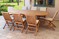 Set tavolo e sedie Import Tool, Gruppo Maruccia, Tavolo da Giardino 8 Posti in Legno Teak Allungabile con Sedie, Tavolo Pranzo Esterno