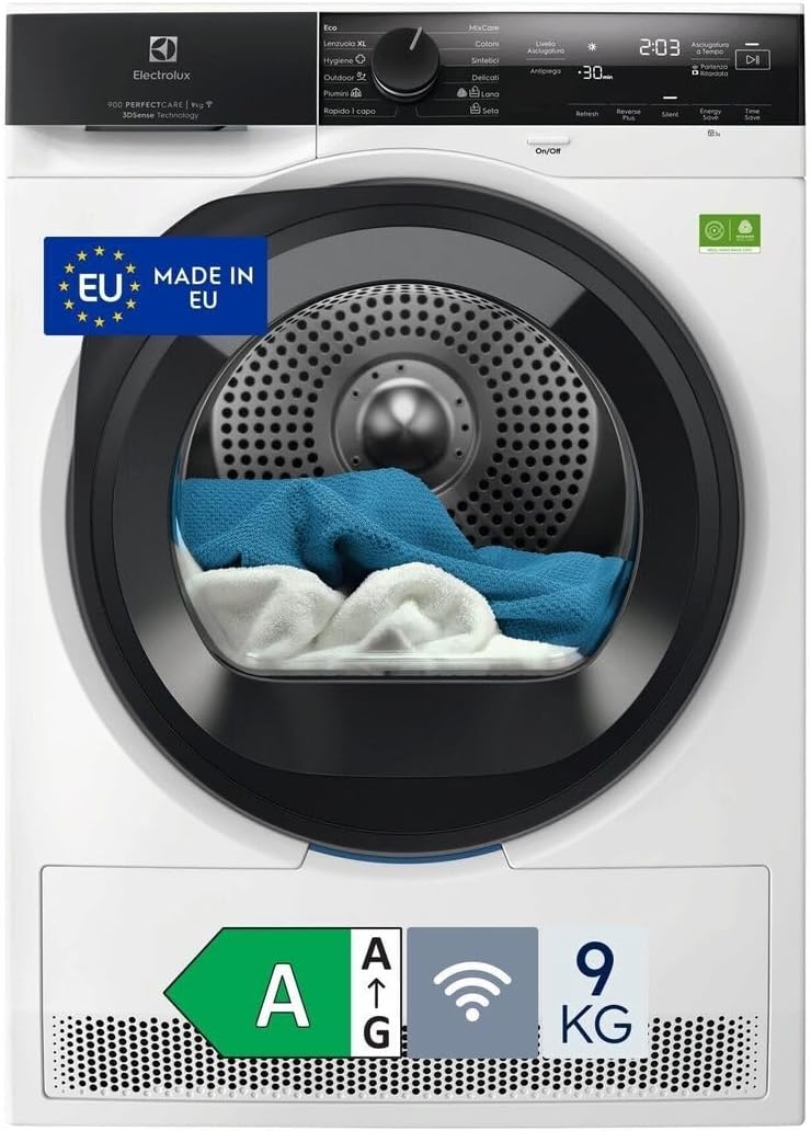 Electrolux EW9H4Y9A asciugatrice a pompa di calore, 9 kg SmartSave Serie 900, capacità di 9 kg