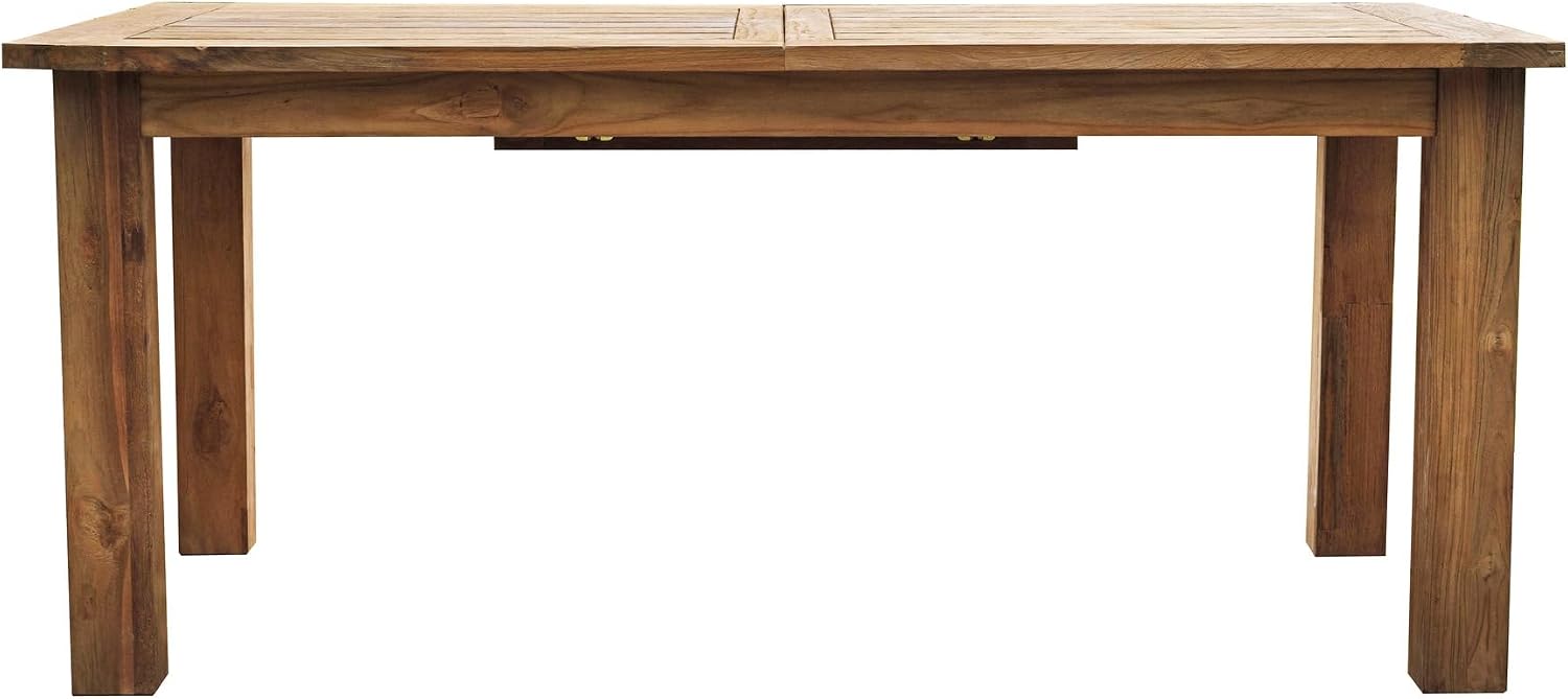 Tavolo Gruppo Maruccia, da Giardino in Vero Legno di Teak, Rettangolare, Struttura Allungabile, Pranzo per Esterni, Misura da 1,8 a 2,5 Metri
