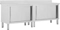 Tavolo da lavoro cucina vidaXL, Tavoli da Lavoro Ante Scorrevoli 2 pz 240x50x(95-97) cm Acciaio