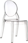 Sedia KONTE.DESIGN, Set di 6 sedie BRERA in policarbonato trasparente impilabili