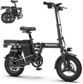 Biciclette elettriche pieghevoli DEEPOWER K306, Bicicletta Elettrica Pieghevole da 14 Pollici, E-Bike 250 W con Batteria Rimovibile 48 V 10 Ah