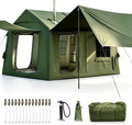 Tende familiari Afitdon, Tenda da campeggio gonfiabile con apertura del camino e lucernario, tenda da esterno per 2-8 persone con pompa ad aria