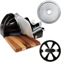 Affettatrice Palatina Werkstatt, Berkel Home Line 200 Plus nero, professionale con kit di montaggio, coltello dentato per pane e tagliere fatto