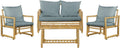 Set mobili da giardino Brigros, Salotto Da Giardino Esterno In Bamboo Coco, Tavolo Da Giardino Con Sedie E Divano, Divani Da Giardino Da Esterno