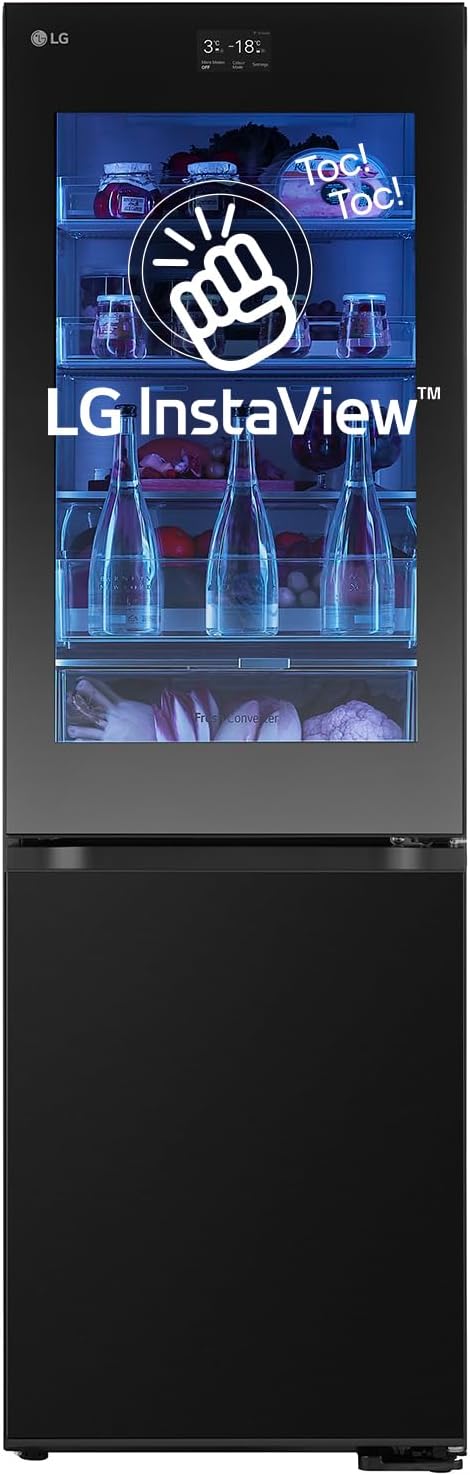 LG GBG7190CEV frigorifero combinato, Classe C, Vetro Dal Colore Personalizzabile, Display Touch, Connettività Wi-fi Con App Thinq, Tecnologia
