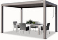 Gazebo TOOLPORT, in alluminio con tetto a doghe in alluminio gazebo da giardino grigio