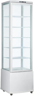 Vetrina refrigerata Générique, 5 ripiani, Freddo ventilato 0 a +12°C, Doppia vetrata e LED, Nero o Bianco, Ideale panetterie, ristoranti (bianco)