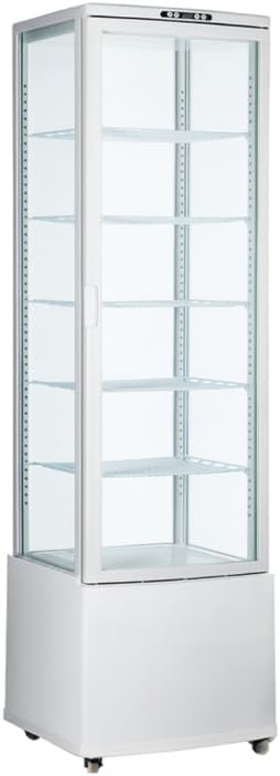 Vetrina refrigerata Générique, 5 ripiani, Freddo ventilato 0 a +12°C, Doppia vetrata e LED, Nero o Bianco, Ideale panetterie, ristoranti (bianco)
