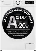LG F4R3013NSWB A-20 lavatrice, 13 kg Serie R3, Classe A-20%, 1400 giri, Lavaggio a vapore, Motore Direct Drive, Cestello a bolle, Smart Diagnosis