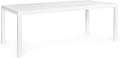 Set tavolo e sedie Totò Piccinni, Allungabile in alluminio rettangolare ideale per giardino con piano a doghe dal design moderno Bianco