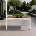 Tavolo Yellowshop L160, ELLY tavolo arredo giardino allungabile in alluminio con doghe in polipropilene effetto legno teak, struttura robusta