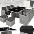 Set tavolo e sedie tectake, di Mobili da Giardino Poli Rattan, Alluminio, 1 Tavolo 4 Sgabelli, Involucro Protettivo, Viti In Acciaio Inox